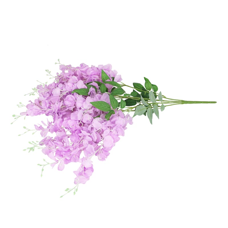Set of 2 Lavender Artificial Hanging Wisteria Flower Stem Bush Bouquet 30in - 30" L x 15" W x 4.5" DP