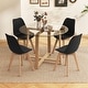 preview thumbnail 2 of 5, Gymax 5 PCS Dining Table Set for 4 w/ Solid Wood Legs Tempered Glass
