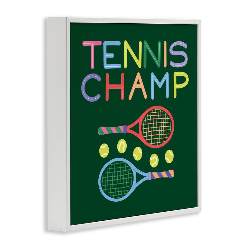Stupell Tennis Champ Racket & Balls Framed Giclee Art Design By Sazerelli Designs
