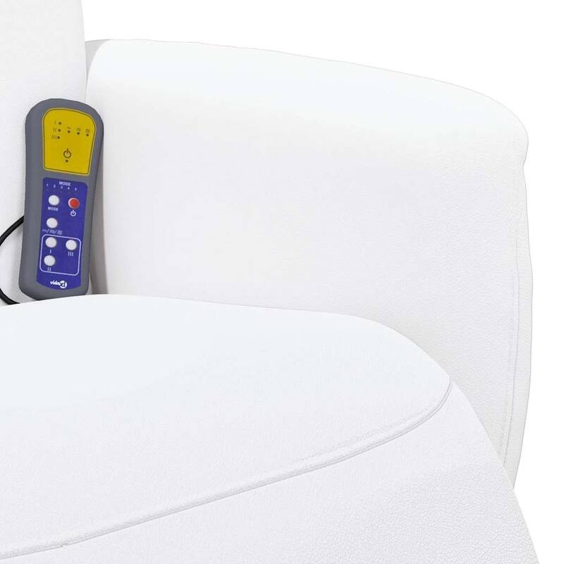 vidaXL Massage Recliner Chair with Footrest White Faux Leather
