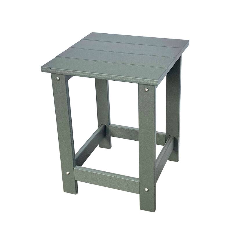 Hampton All Weather Poly Lumber Outdoor Square Patio Side Table - Grey