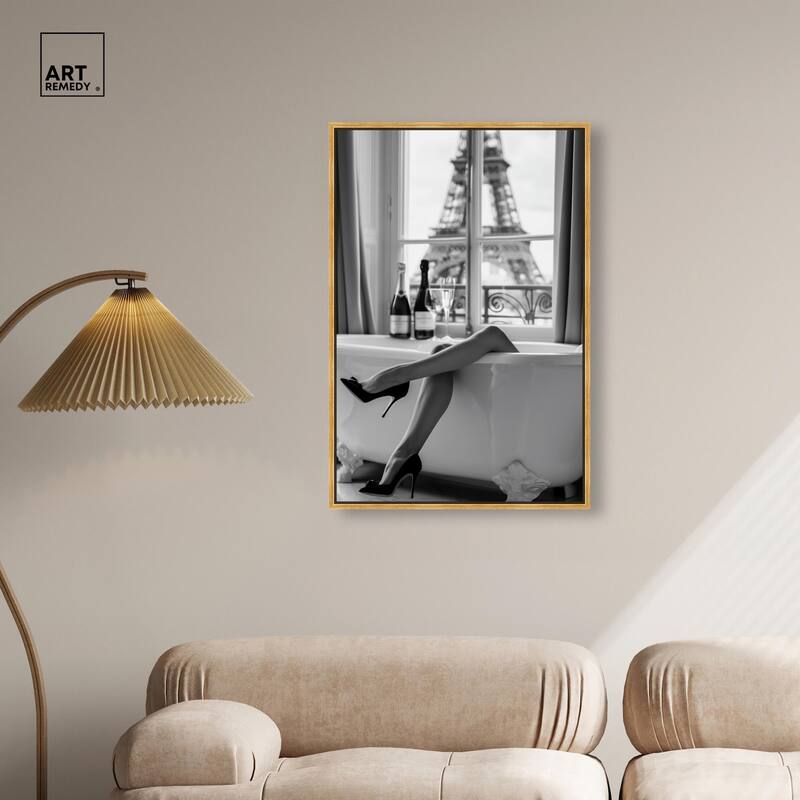 Bathtub Sit Back Glam Canvas by Art Remedy