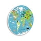preview thumbnail 1 of 4, Stupell Educational World Map with Animals Wall Plaque Art Design By Carla Daly 12 x 12