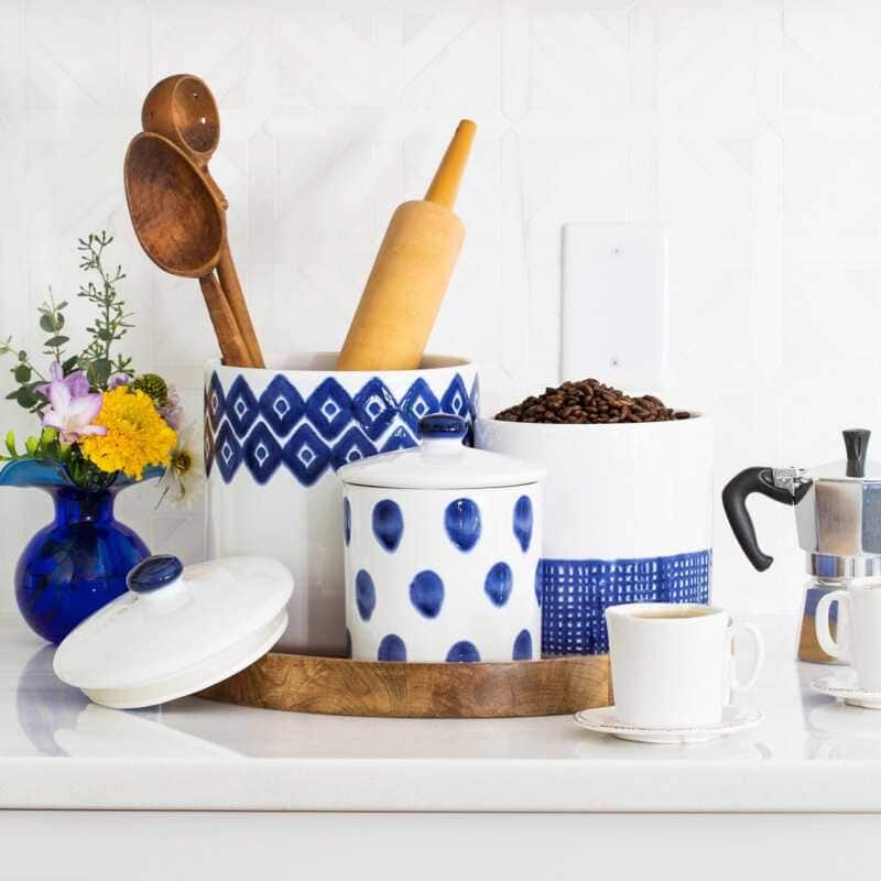 viva by VIETRI Santorini Dot Small Canister