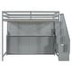 preview thumbnail 4 of 36, Full Size Convertible Murphy Bunk Bed with Hydraulic Lift, Built-In Desk, Storage Staircase