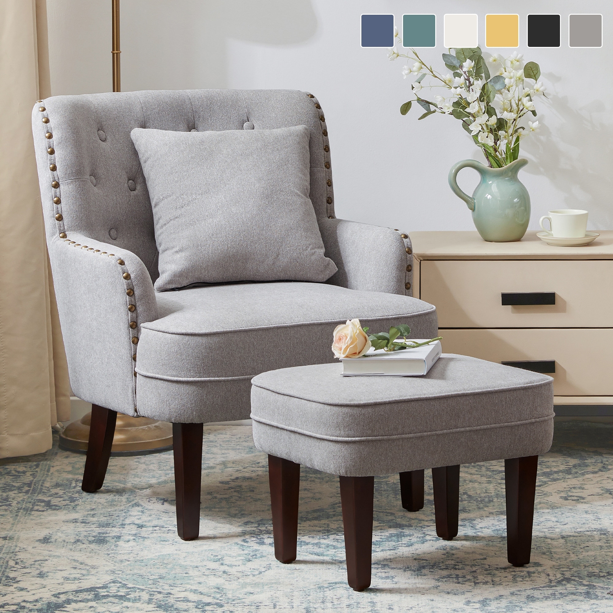 French country shop chair and ottoman