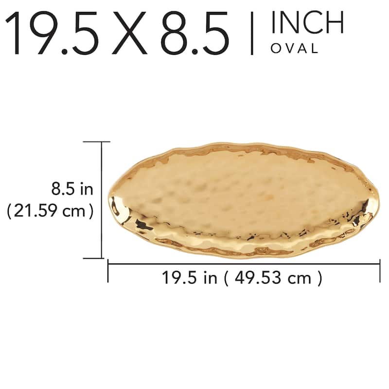 Certified International Gold Coast Oval Fish Platter - 19.5" x 8.5" x 1.5"