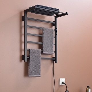 9-Bar Stainless Steel Electric Plug-in with Hardwire kit Towel Warmer ...