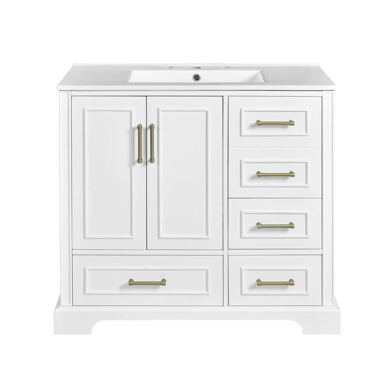 36" Traditional Bathroom Vanity with Ceramics Sink