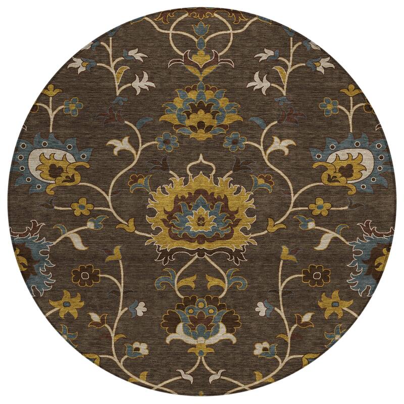 Machine Washable Indoor/ Outdoor Traditional Luna Chantille Rug
