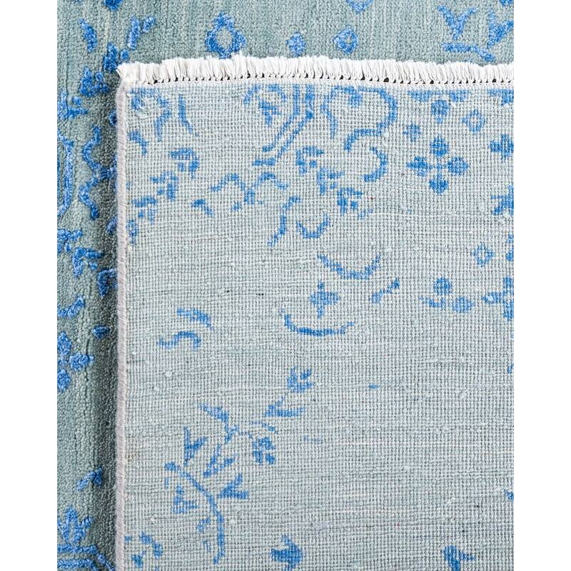 Ikat One-of-a-Kind Hand-Knotted Area Rug - Gray, 8' 10" x 12' 0" - 8' 10" x 12' 0"