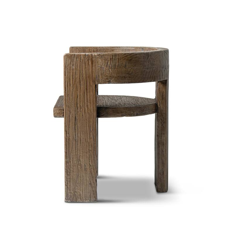 Jennifer Taylor Home Soren Solid Reclaimed Elm Sculptural Accent Curved Dining Chair
