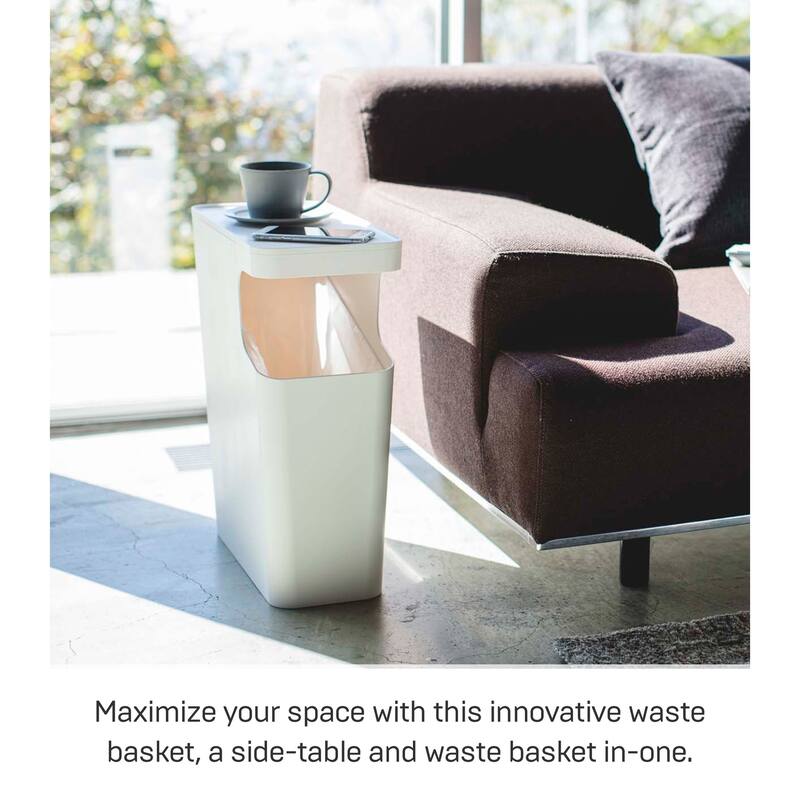 Yamazaki Home Side Table Trash Can, ABS Plastic, 4 gallons, 15 liters
