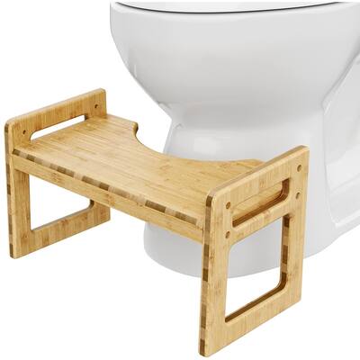 Squatty Potty Tao Bamboo Adjustable Toilet Stool, 7 Inch and 9 Inch Bathroom Stool for Kids and Adults, Brown - Tao Bamboo
