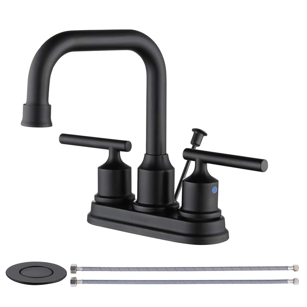 WOWOW 4 in. Centerset Double Handle Bathroom Faucet