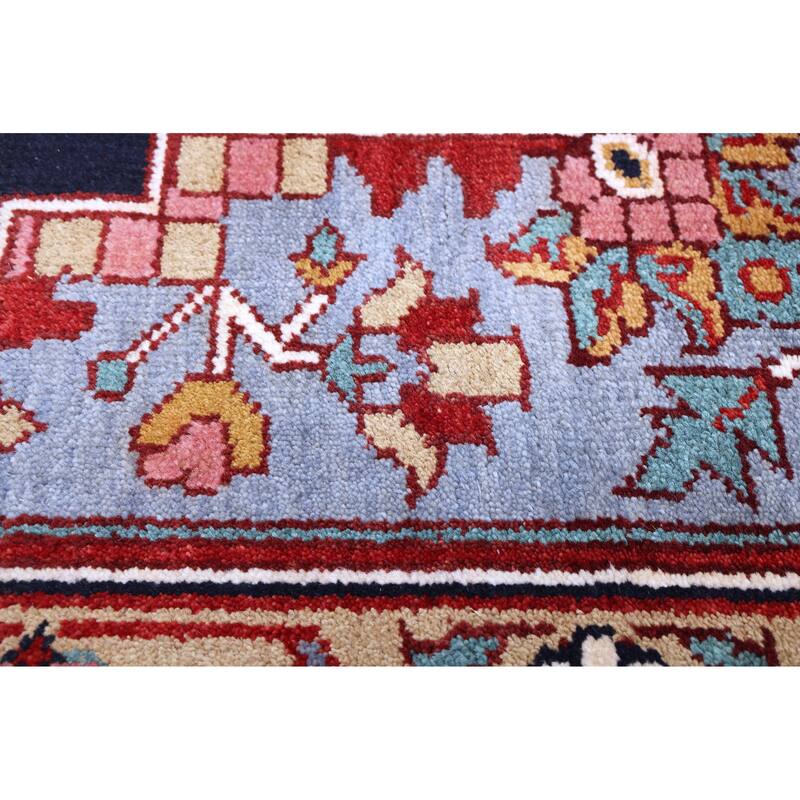 ECARPETGALLERY Hand-knotted Serapi Heritage Light Denim Blue Wool Rug - 8'11 x 11'10