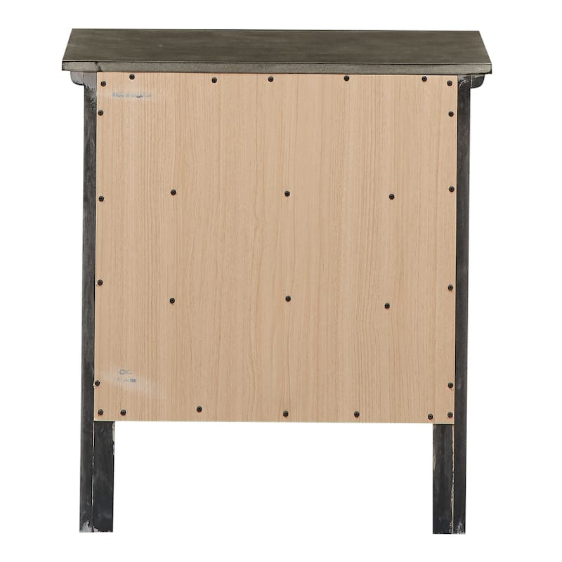 Grey Nightstand 26x24x18 with Three Spacious Drawers, Compact Bedside Table for Bedroom Storage and Neutral Stylish Finish