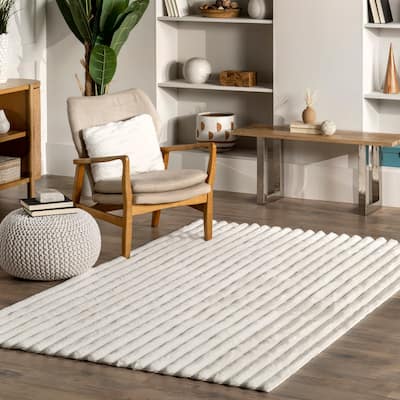 Nuloom Kai SuperiorWash Stripe Faux Rabbit Machine Washable Area Rug