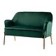 preview thumbnail 78 of 117, Barbara 43" Contemporary Velvet Loveseat Sofa with Goldtone Metal Legs by HULALA HOME