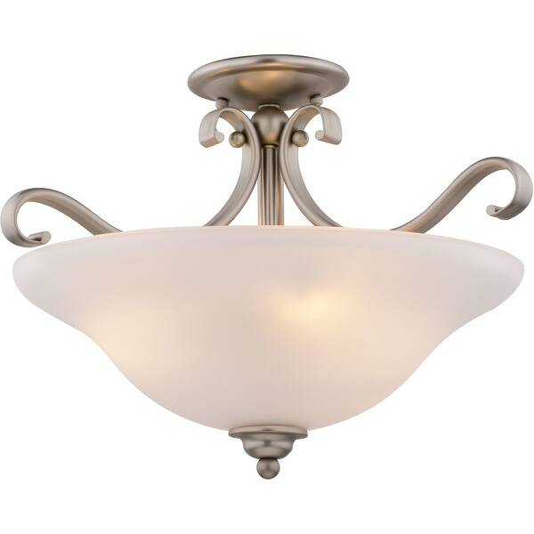 slide 2 of 9, Vaxcel Lighting C0310 3 Light 17" Wide Flush Mount Bowl Ceiling Brushed Nickel