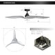 preview thumbnail 9 of 9, 52" Modern Silver ABS 3-Blade Outdoor Ceiling Fan without Light