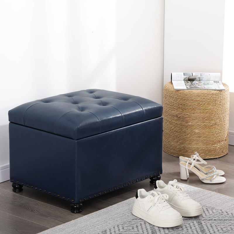 Adeco High End Classy Tufted Storage Ottoman Bench Footstool