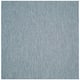 SAFAVIEH Courtyard Carolann Indoor/ Outdoor Waterproof Patio Backyard Rug - 4' x 4' Square - Navy/Grey