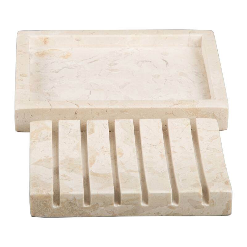 Creative Home Spa Collection Champagne Marble Soap Dish, Soap Tray, Soap Holder - Beige