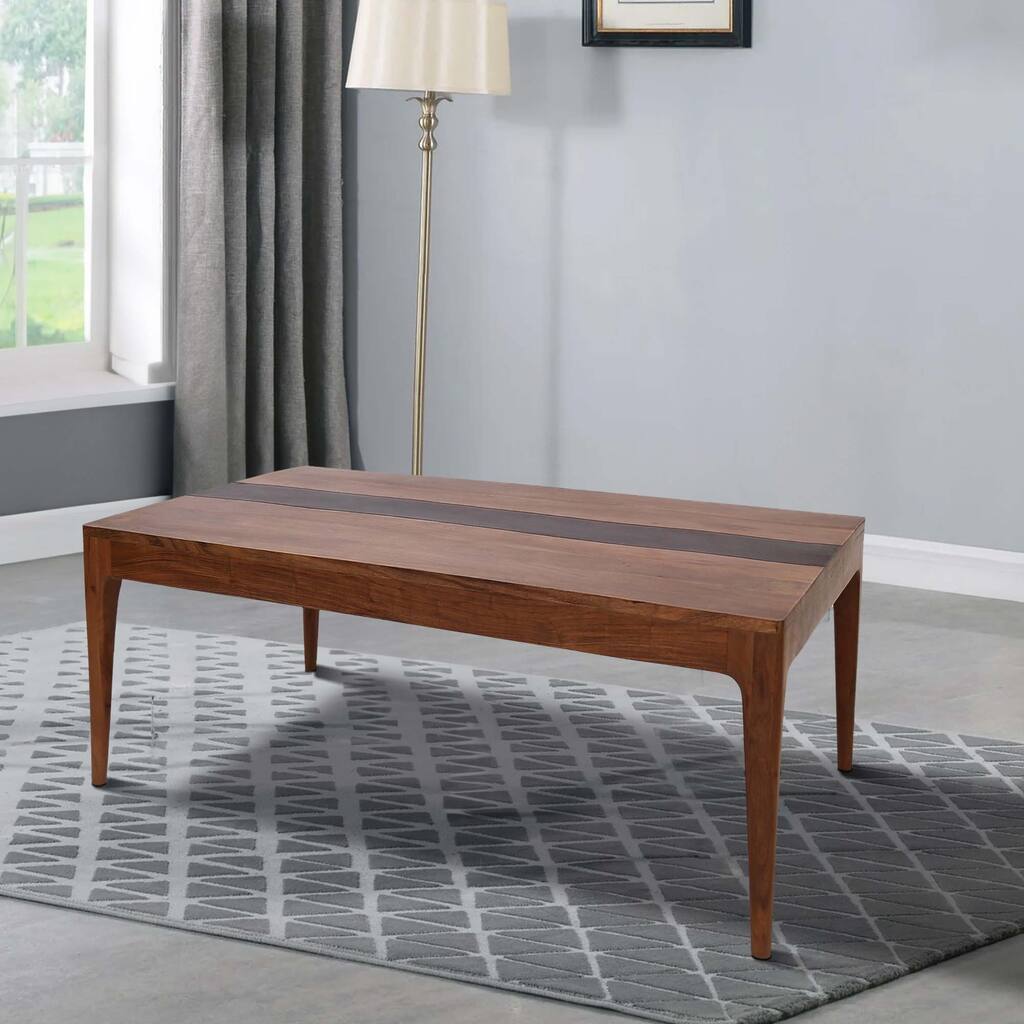 70 Inch Dining Table, Live Edge Acacia Wood with Natural Textures, Brown