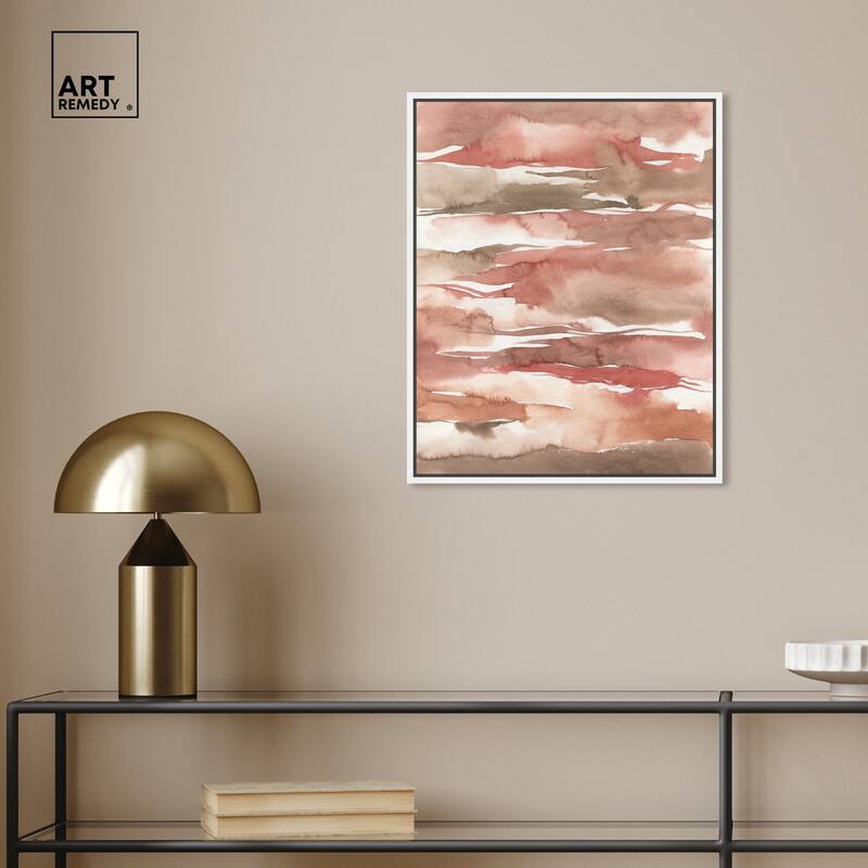 Art Remedy Tone Tinted Powders Framed Boho Abstract 1 Piece Canvas Wall Art