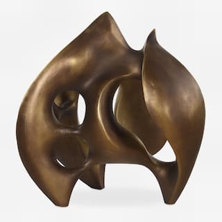 Abstract Curved Sculpture - 13.25" - Bronze Finish