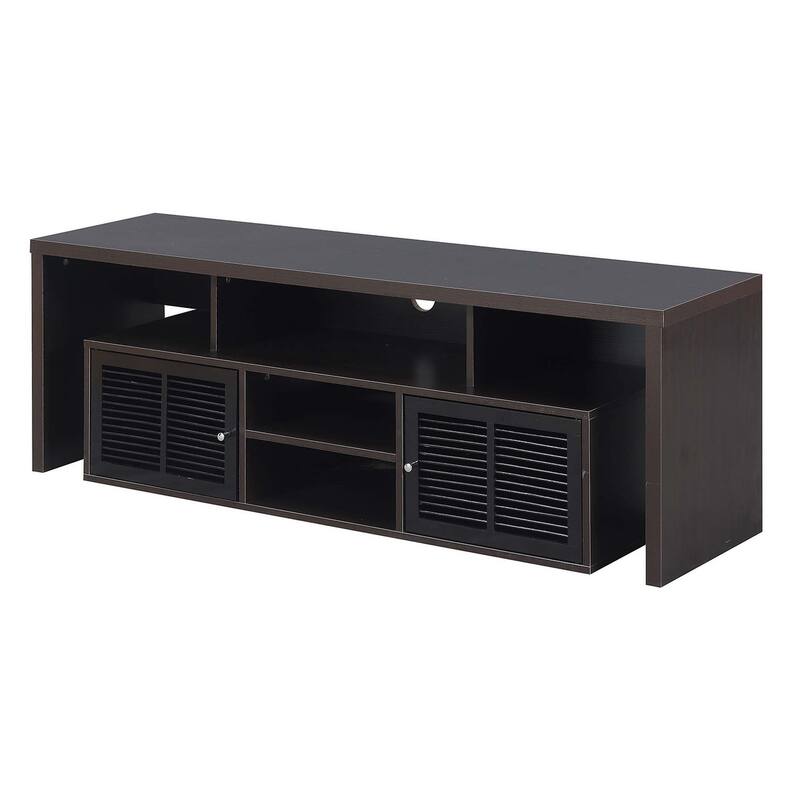 Convenience Concepts Lexington 65 inch TV Stand with Storage Cabinets and Shelves - Espresso