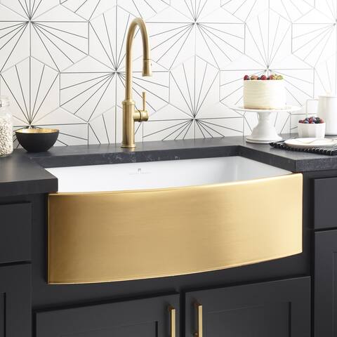 Rendezvous Fireclay Farmhouse Kitchen Sink - 33" x 19.5" x 10"