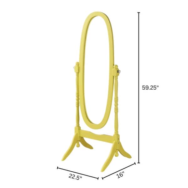 dimension image slide 0 of 3, Roundhill Furniture Copper Grove Monks Hood Traditional Wooden Floor Cheval Mirror