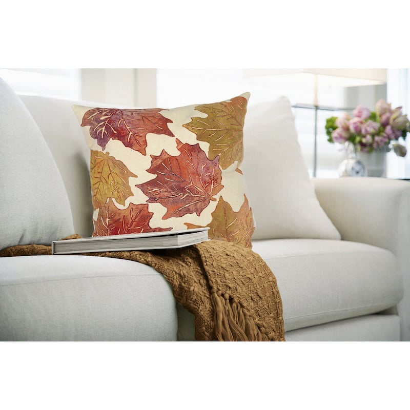 Liora Manne Visions IV Leaf Toss Indoor/Outdoor Pillow