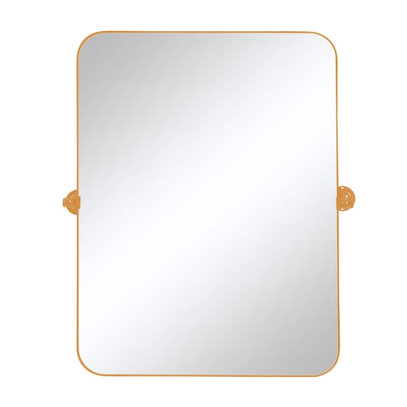 HomeRoots 36" Gold Metal Tilting Framed Accent Mirror - 23.97 in. x 35.76 in. x 0.79 in.