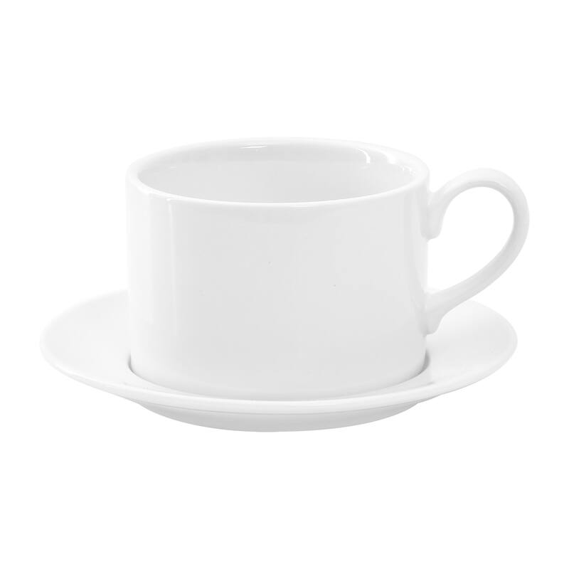 6 Piece 3.75 Inch Fine Ceramic Cups and Saucers Set