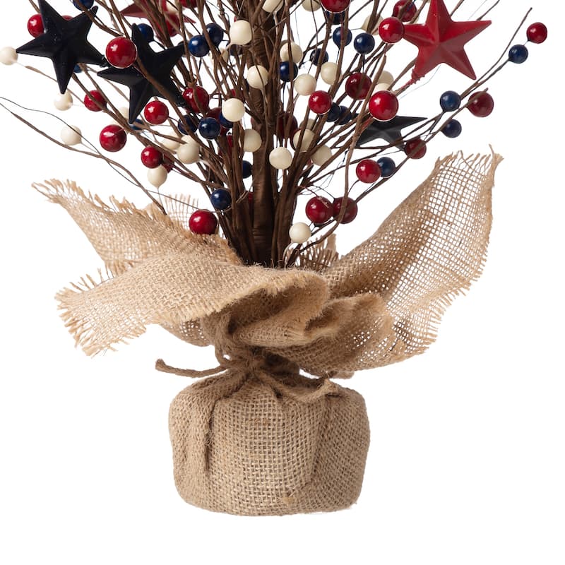 Glitzhome Pinecone Berry Table Tree Americana Centerpieces
