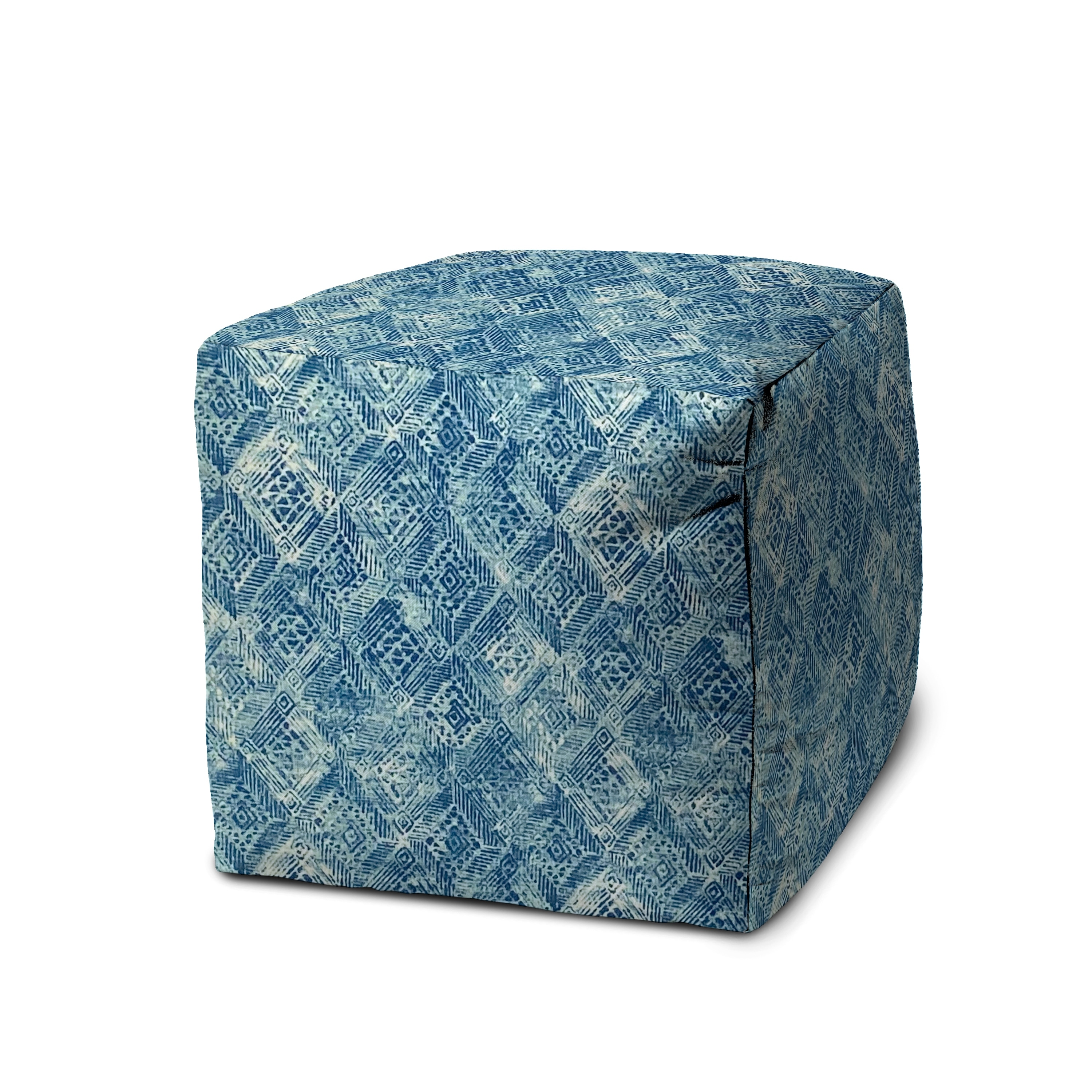 Joita Indoor Outdoor Pouf REMEDIA Zipper Cover with Luxury Polyfil Stuffing  17 x 17 x 17 - On Sale - Bed Bath & Beyond - 35631527