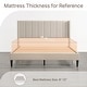 preview thumbnail 31 of 70, Spruce & Spring Eleanor Upholstered Platform Bed Frame with Vertical Stripe Headboard
