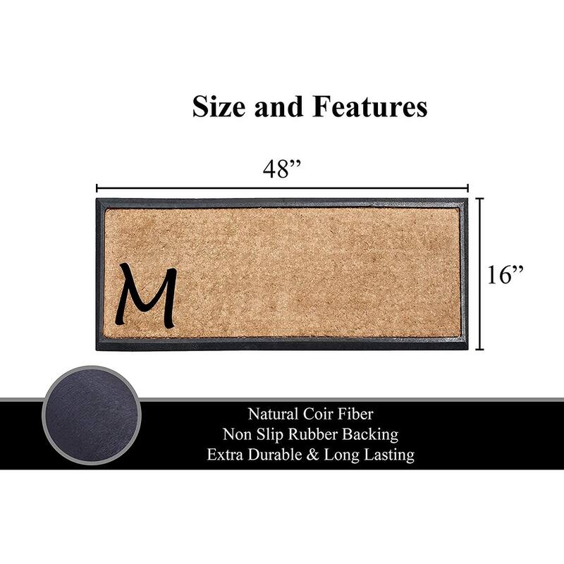Rubber/Coir Molded Lucida 16-inch x 48-inch Monogrammed Doormat