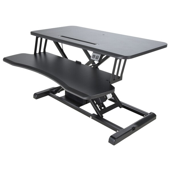 Motorized Standing Desk Electric Sit to Stand Ergonomic Workstation, Fully Automatic Monitor Riser
