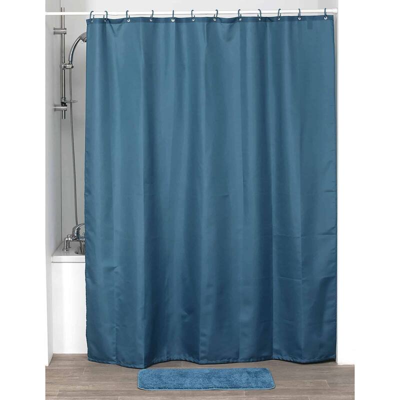 Extra Long Shower Curtain Polyester 12 Rings 79"L x 71"W