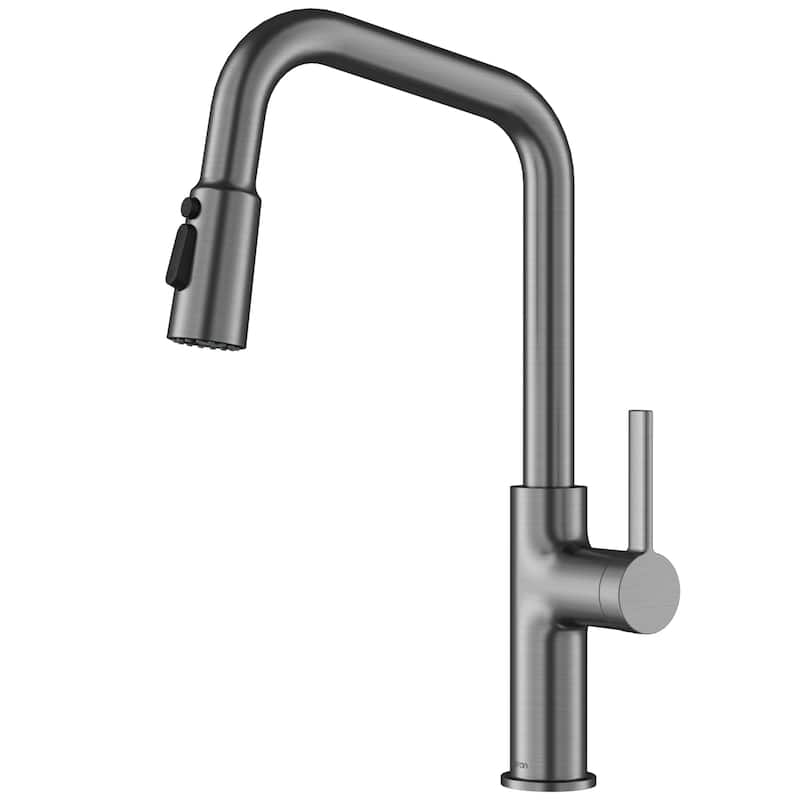 Karran Stalbridge Single Handle Pull-Down Sprayer Kitchen Faucet - Spot-Free Gunmetal Grey