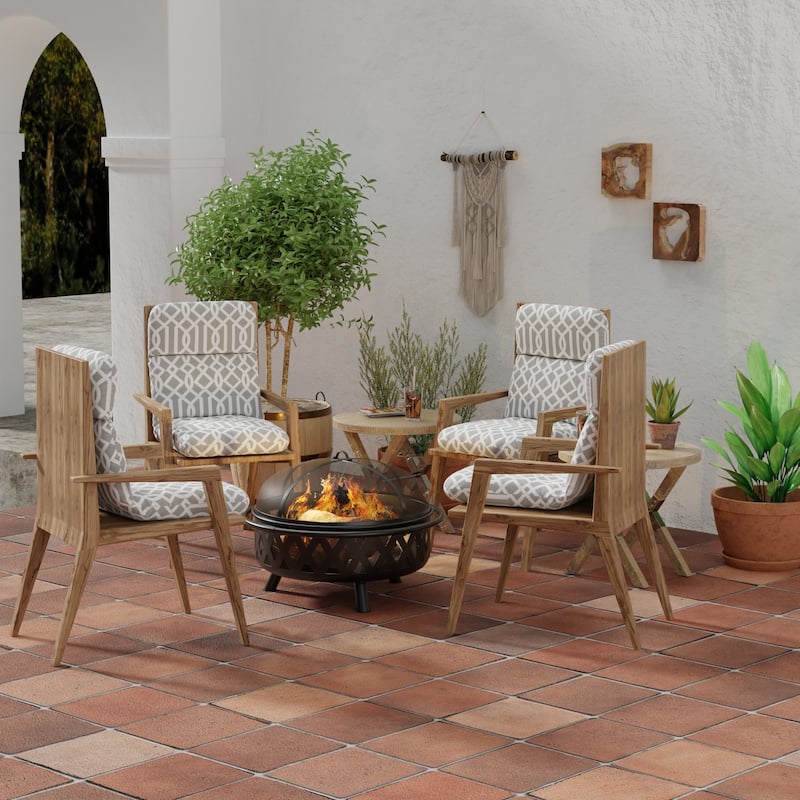 22" x 45" Outdoor Chair Cushion with Ties and Loop - 45'' L x 22'' W x 5'' H - Chauncey Pumice