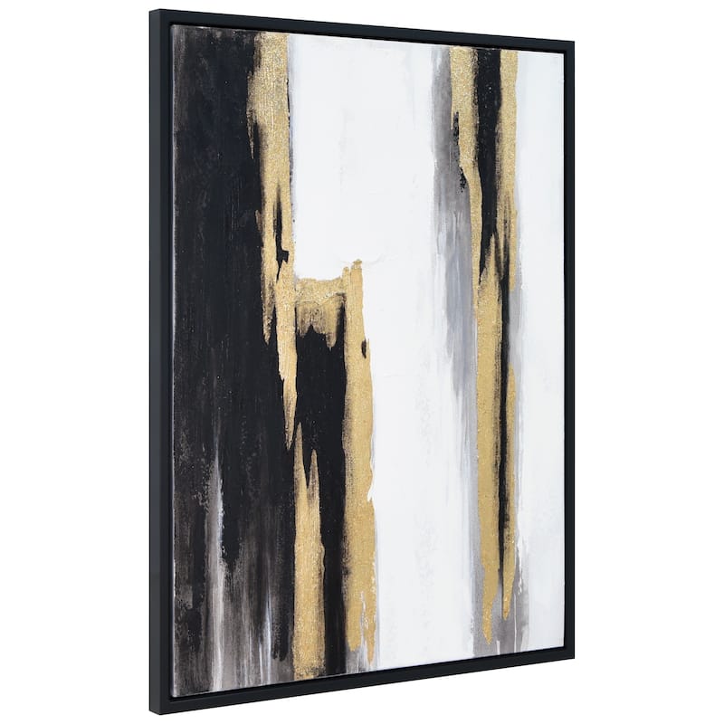Solemn Night Hand Painted Canvas Wall Art with Gold Foil