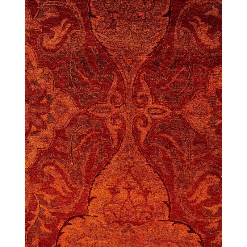 Overdyed, One-of-a-Kind Hand-Knotted Area Rug - Orange - 12' 3" x 14' 3"