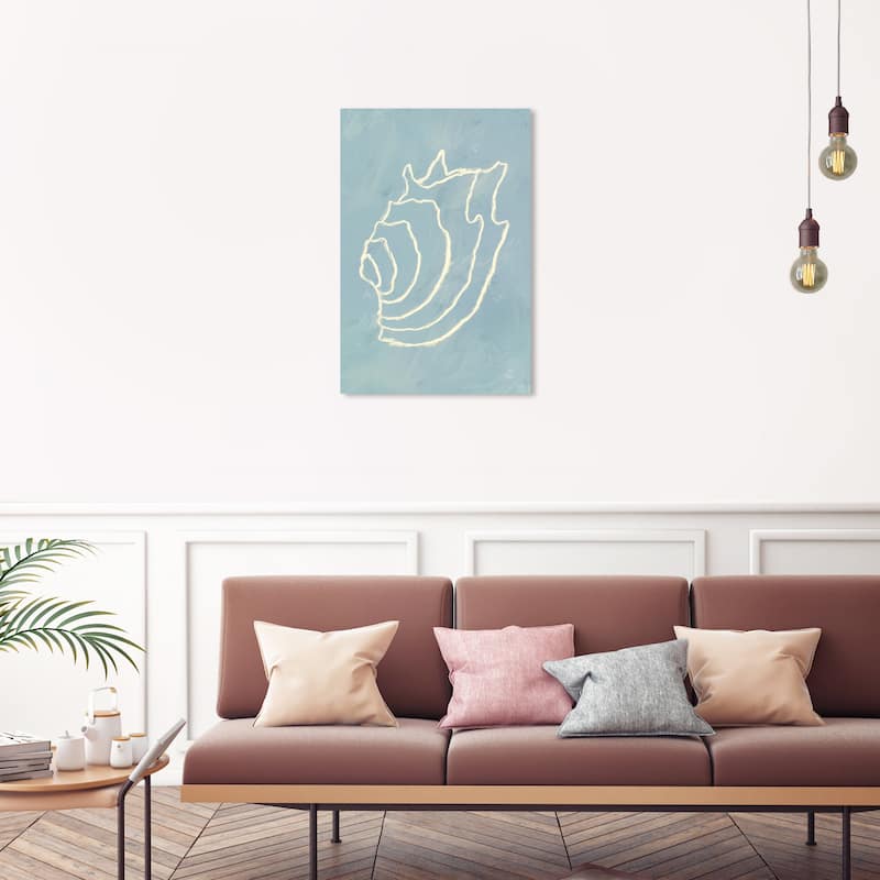 Wynwood Studio Canvas Nautical and Coastal A Sea Shell Blue and Light Blue Modern & Contemporary Wall Art Canvas Print - 30 x 20