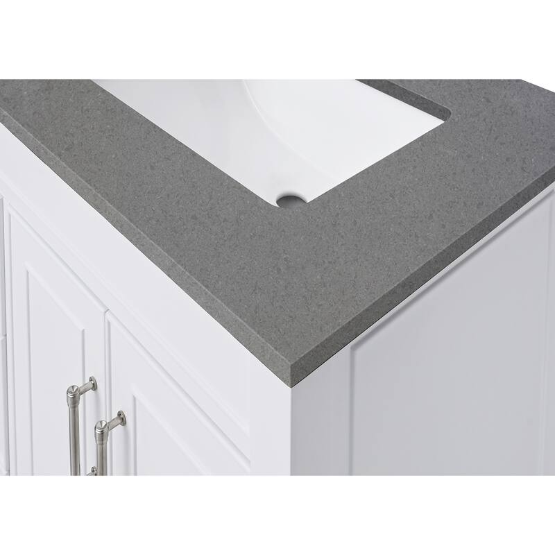 Avanity Quartz Vanity Top with Rectangular Undermount Sinks