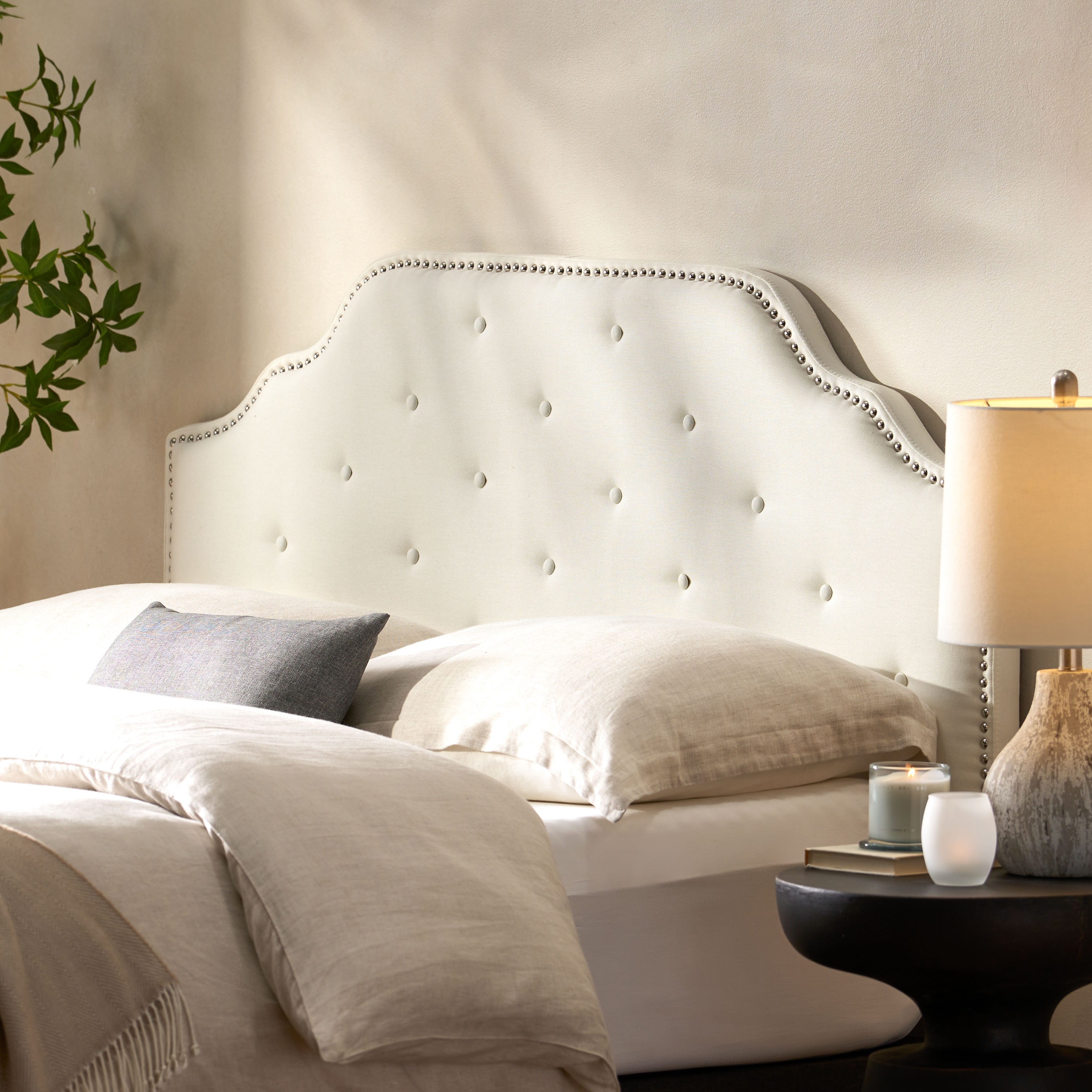Mid Century Headboard for Queen Size Bed,Upholstered Tufted Bed Headboard